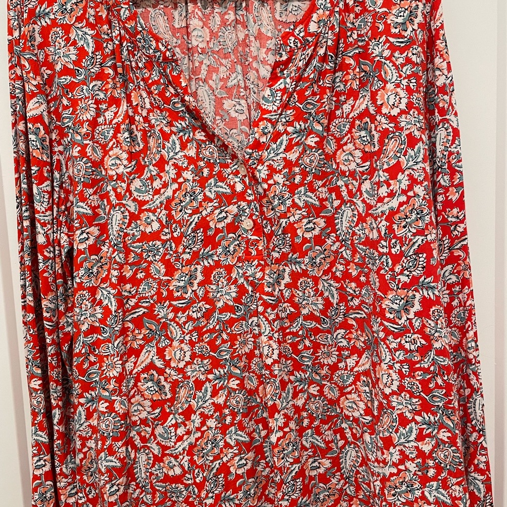 Floral Red Blouse